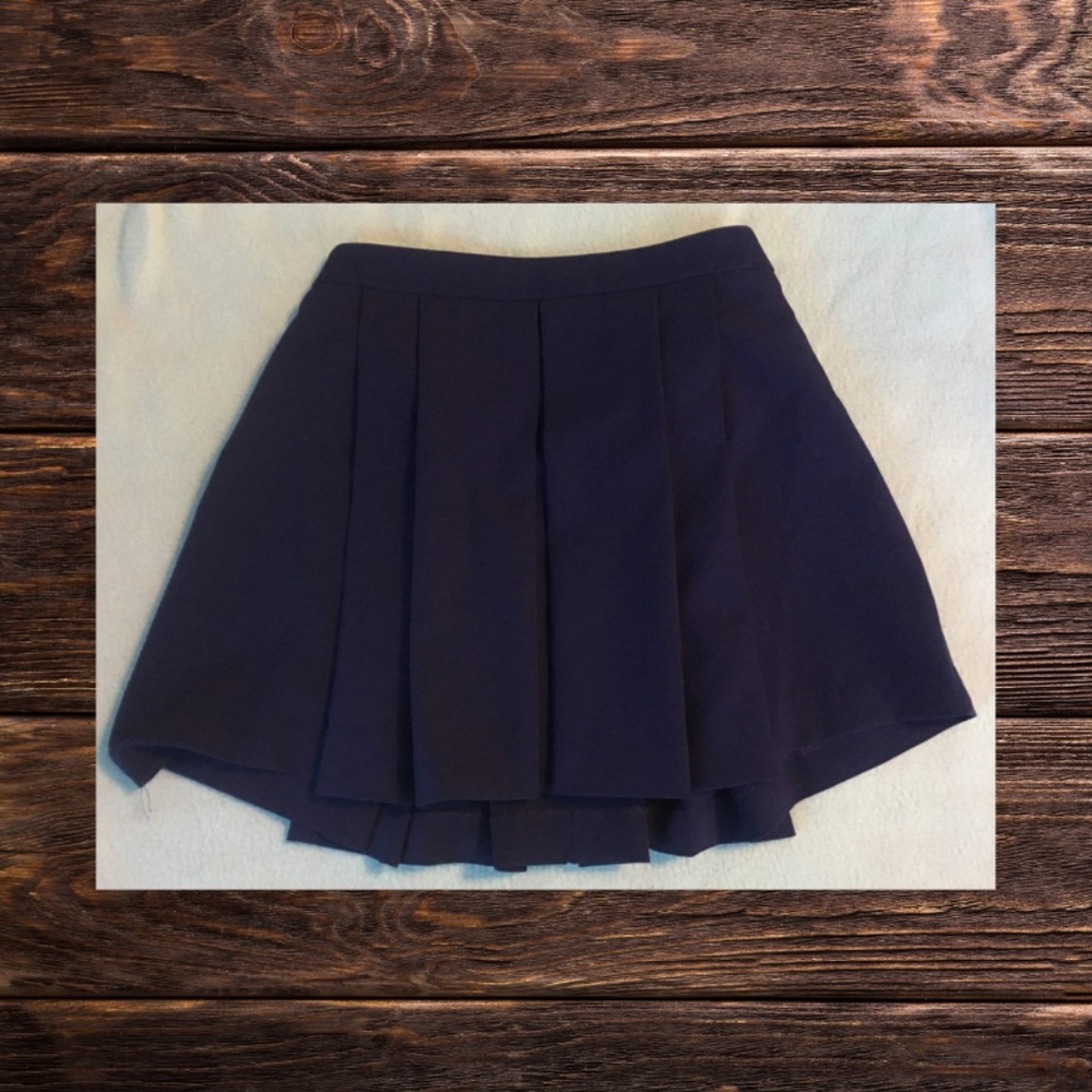 Blue Pleated Skirt